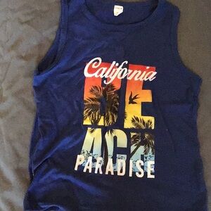 Blue Kids Tank Top with California Print
